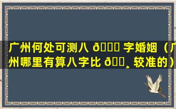 广州何处可测八 🍀 字婚姻（广州哪里有算八字比 🕸 较准的）